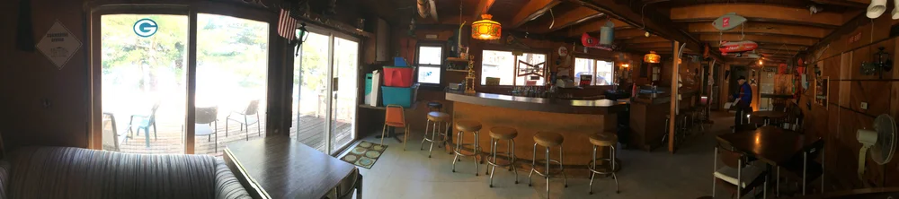 Wide view of the Robinson Lake Resort bar and seating area